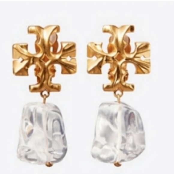 Tory Burch Roxanne clear stone drop earrings - Picture 3 of 6
